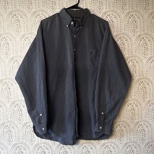 Ralph Lauren Mens Xl Blue Plaid Mcmeel 100% Cotton Pocket Long Sleeve‎